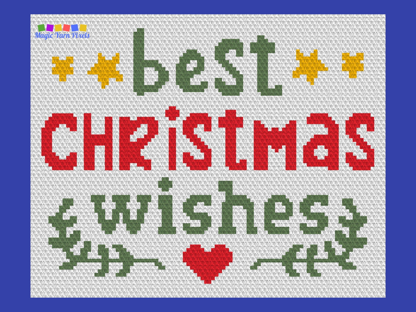 Best Christmas Wishes Graph and Pattern C2C & Tapestry Crochet - Christmas C2C Graphgan Winter Blankets - C2C Christmas Family Blanket Gifts