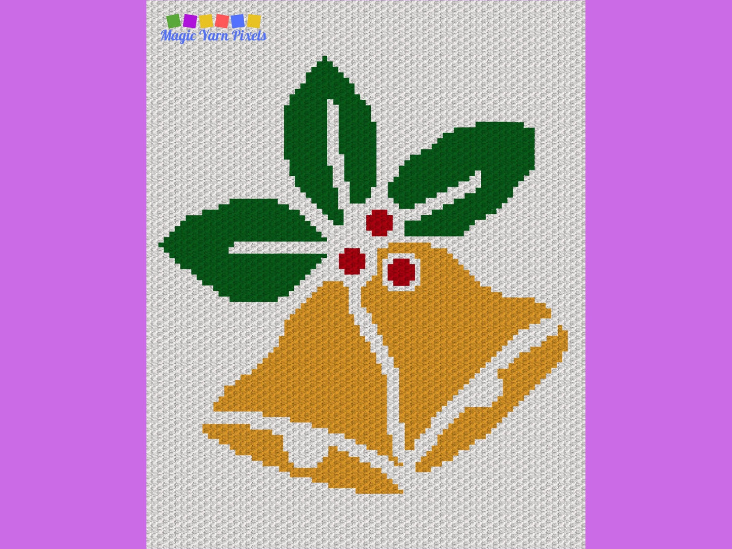 Christmas Bells Graph and Pattern C2C & Tapestry Crochet - Christmas C2C Graphgan Holiday Blanket - C2C Crochet Christmas Bells Blanket Gift