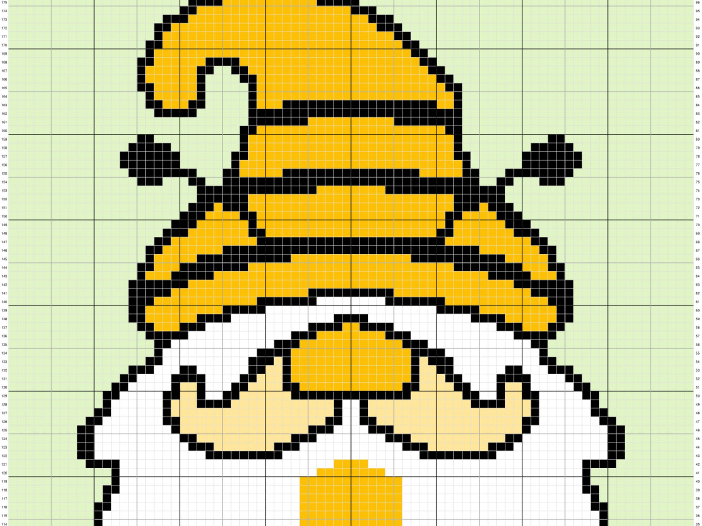Bee Gnome Graph and Pattern C2C & Tapestry Crochet - Gnome C2C Graphgan Crochet Gnome Blanket - C2C Spring Easter Bee Baby Blanket Gift Idea