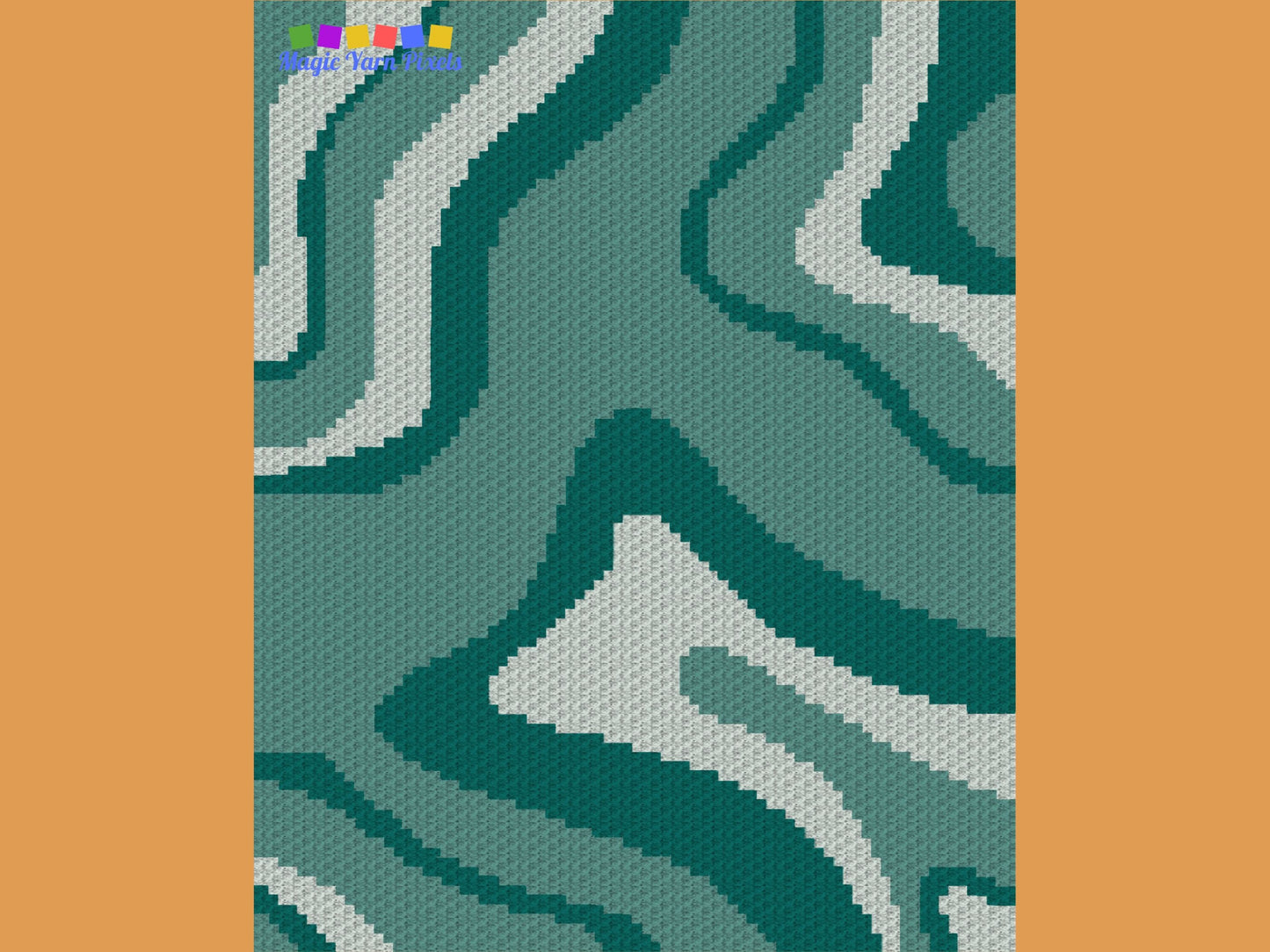 Abstract Marble Print Graph + Written Pattern For C2C & Tapestry Crochet - Waves Art Print C2C Crochet Pattern - Abstract Print Baby Blanket