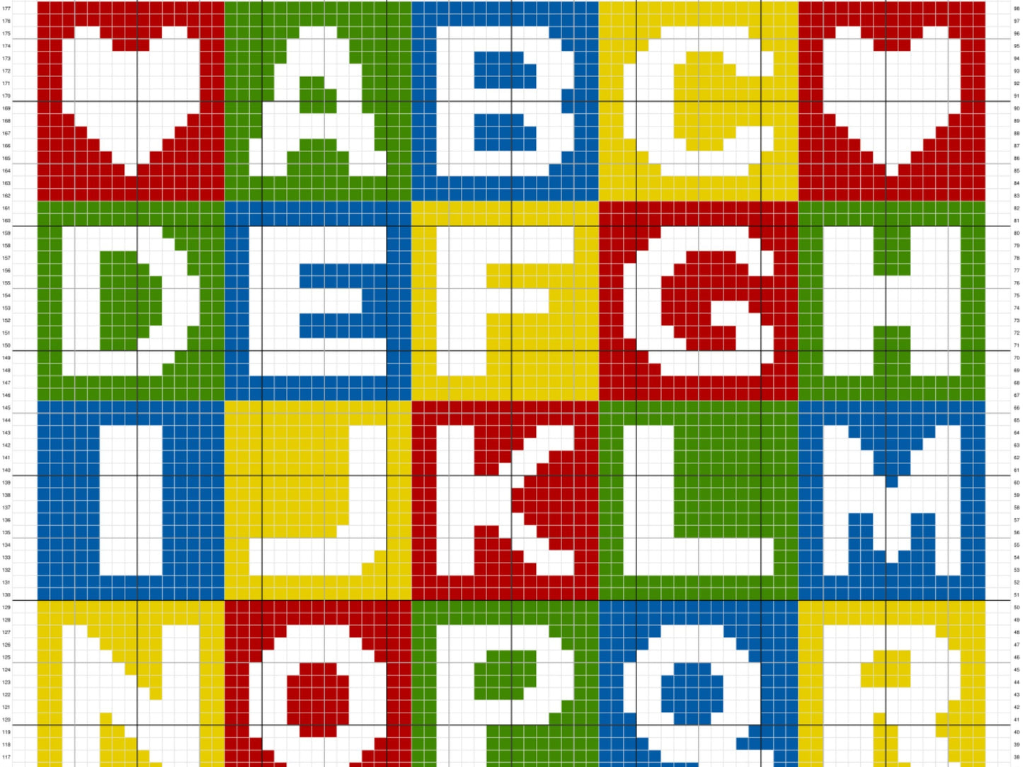 Alphabet Blocks Graph and Pattern C2C & Tapestry Crochet - C2C Crochet Alphabet Graphgan - C2C Alphabet Blanket Baby Shower Educational Baby