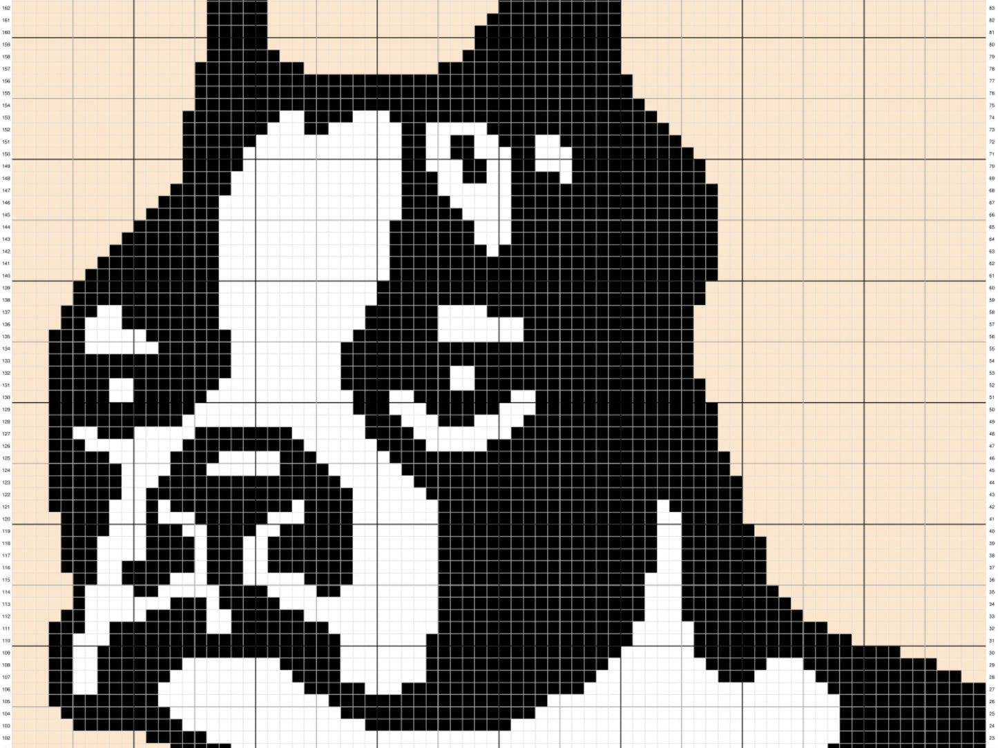 Boston Terrier Graph + Written Pattern For C2C & Tapestry Crochet - Crochet Boston Terrier Dog C2C Graphs - Crochet Dog Patterns  - C2C Dogs