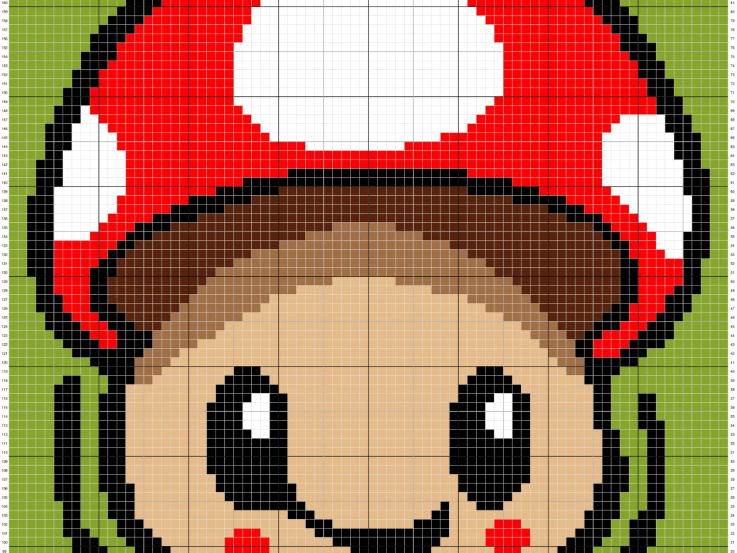 Happy Mushroom Graph & Pattern C2C + Tapestry Crochet - Mushroom C2C Graphgans - Mushroom Crochet Blanket Pattern - C2C Mushroom Crochet