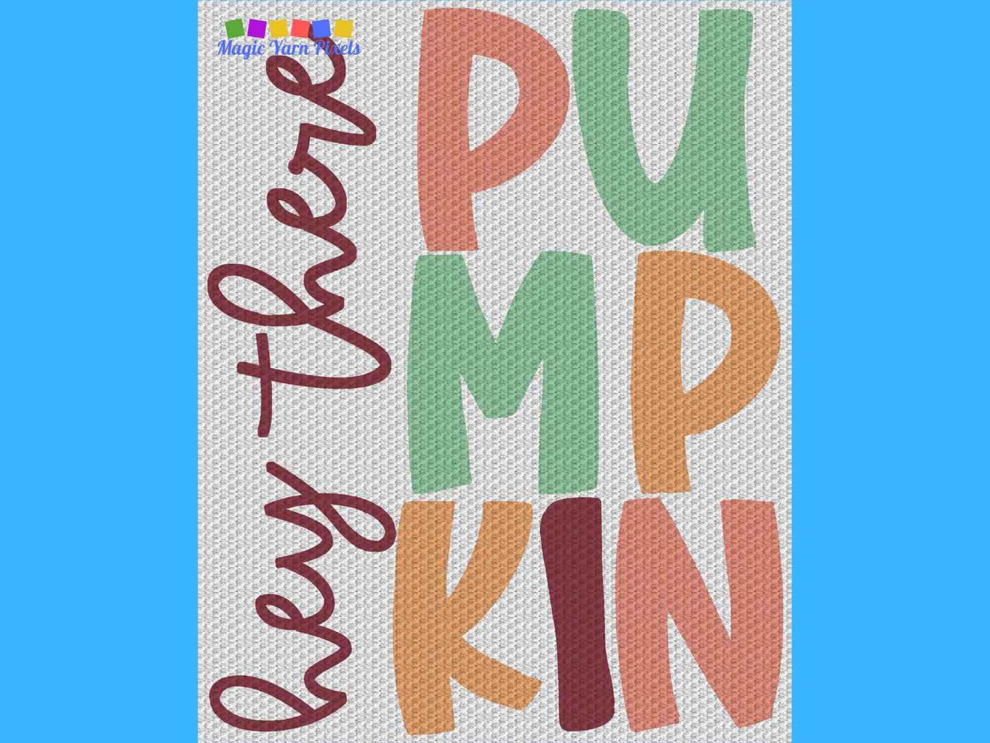 Hey There Pumpkin Graph and Pattern C2C & Tapestry - Crochet Fall Crochet Decor Pumpkin Crochet C2C Baby Blanket - C2C Thanksgiving Blankets