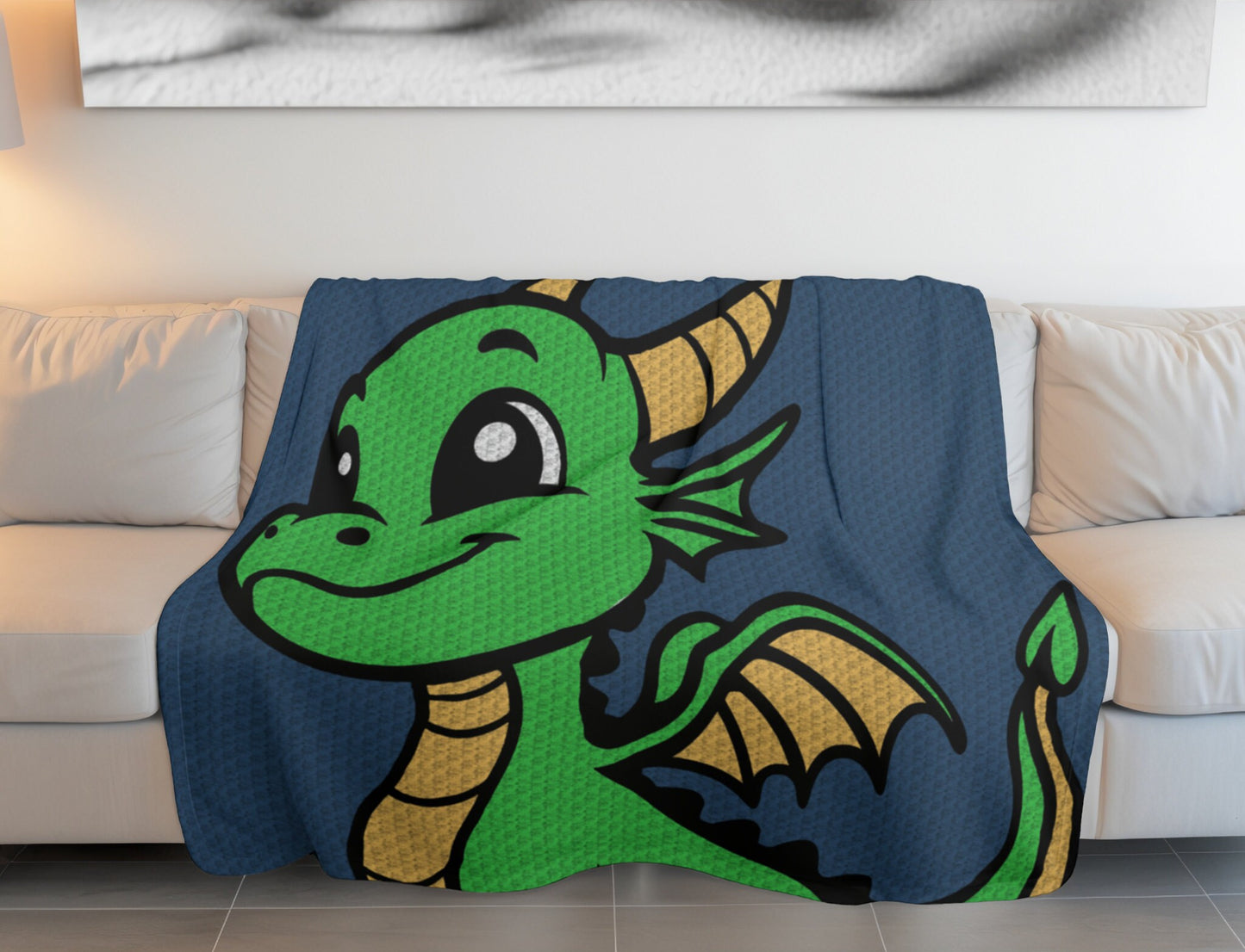 Cute Baby Dragon Graph + Written Pattern For C2C & Tapestry Crochet - C2C Dragon Graph - Crochet Dragon Blanket - Crochet Baby Dragon Afghan