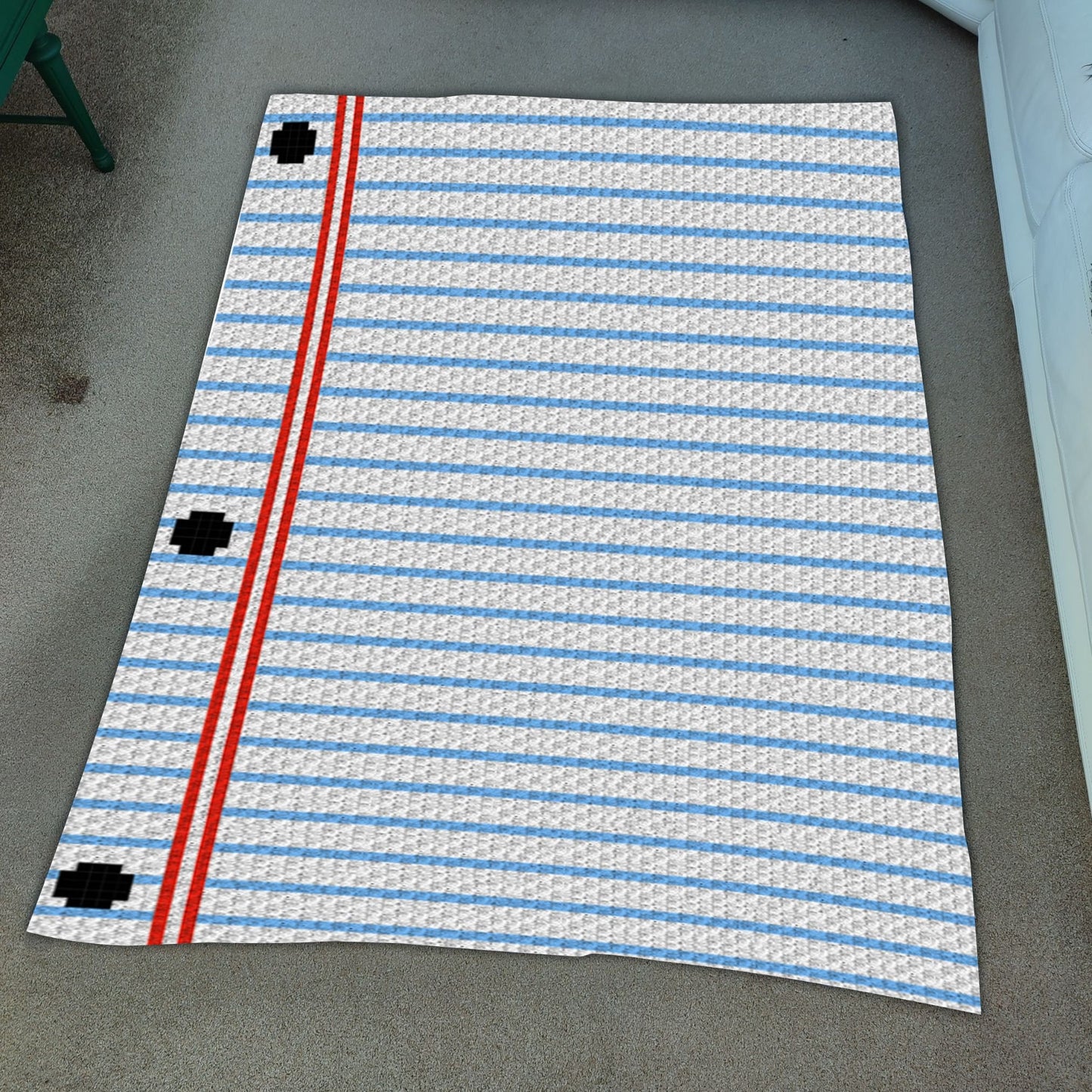 Notebook Paper Print Graph + Written Pattern For C2C & Tapestry Crochet | Back To Scool Gift, C2C Notebook Page Blanket Graphs Student Gift