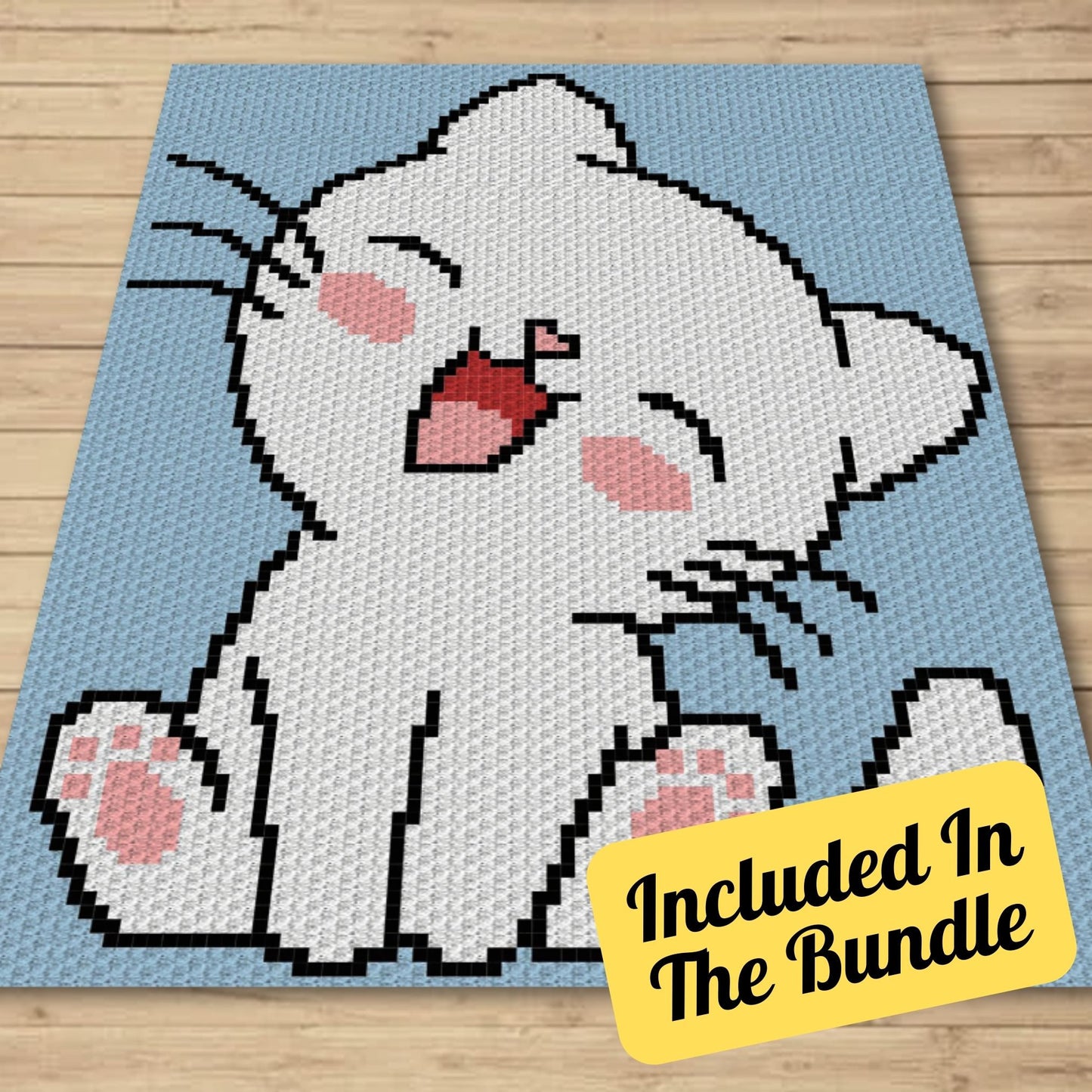 4 C2C Crochet Pattern Bundle (Written Patterns & Graphs) - Happy Cow, Cute Baby Cat, Jigsaw Puzzle, Mountain Landscape C2C Crochet Blanket