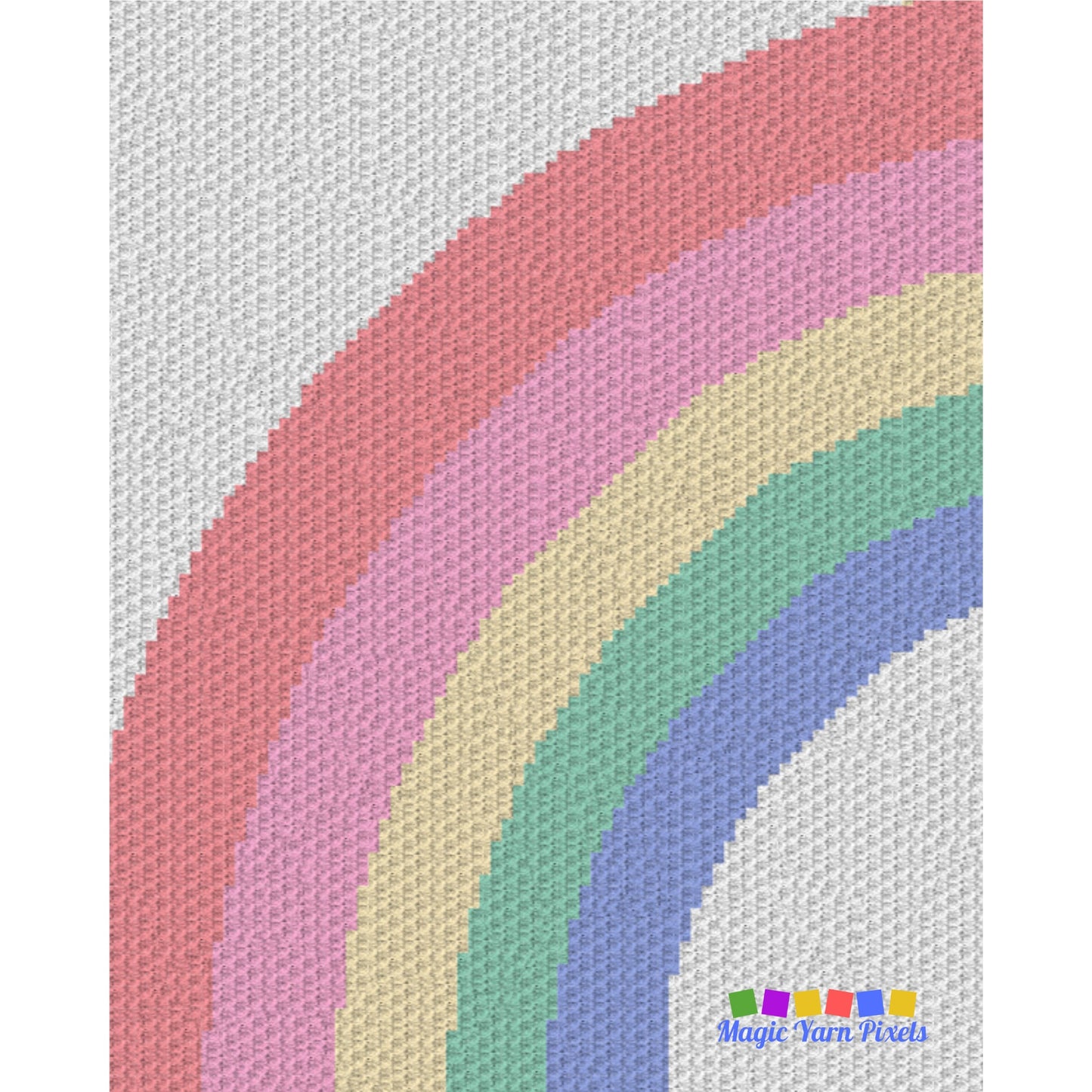 Pastel Rainbow Graph and Pattern C2C & Tapestry Crochet - Rainbow C2C Graphgan - Crochet Rainbow Afghan - C2C Rainbow Baby Blanket and Graph