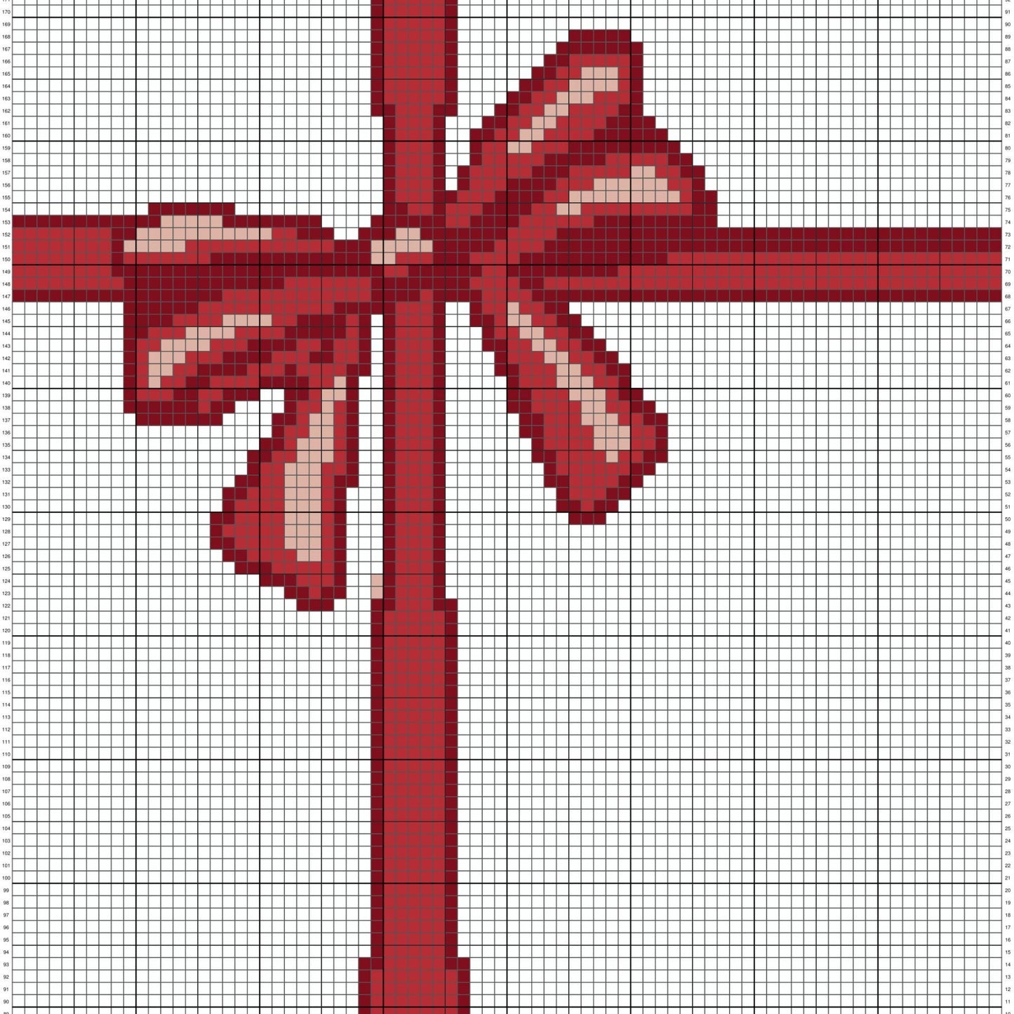Christmas Bow Crochet Graph + Written Pattern For C2C & Tapestry Crochet | Bow Crochet Graphgan Xmas Present Blanket Gift Pattern Bow Afghan