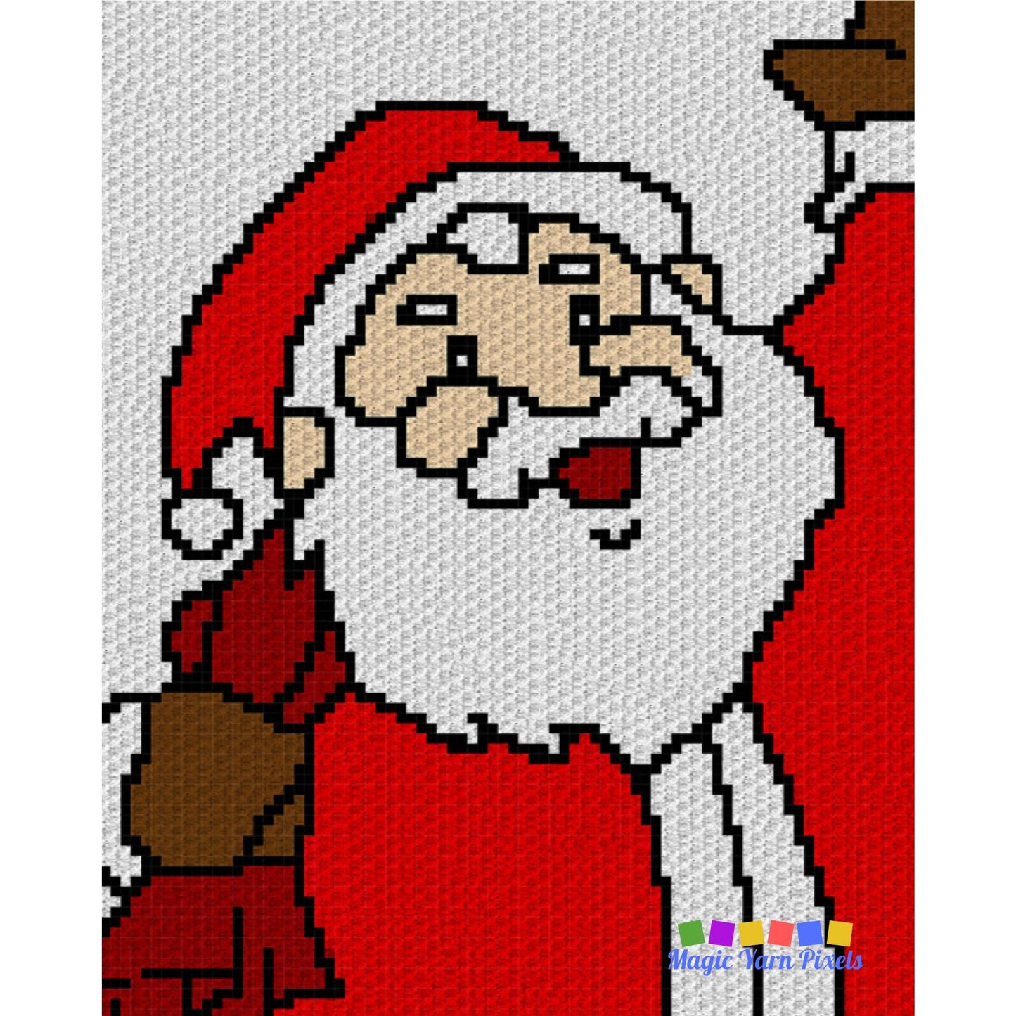 Christmas Santa Portrait Graph + Pattern Tapestry & C2C Crochet Christmas Santa Baby Blanket Patterns - C2C Crochet Santa Afghans Xmas Gifts