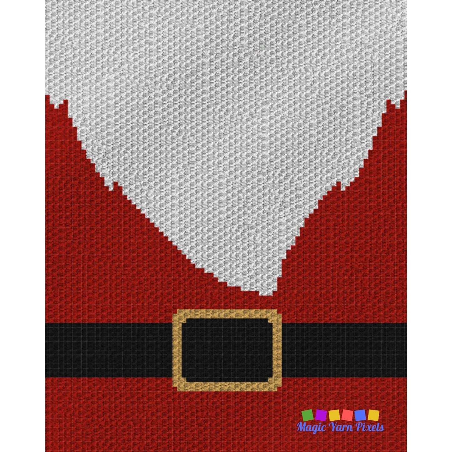 Santa Blanket Crochet Pattern + Graph C2C and Tapestry Crochet | C2C Santa Belt Christmas Afghan Baby Shower Gifts For Him Santa Belly Throw