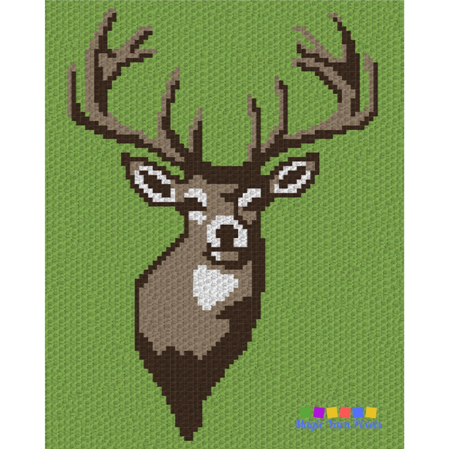 Whitetail Deer Graph + Written Pattern For C2C & Tapestry Crochet | Deer C2C Graphgan - C2C Crochet Deer Blanket Animal Baby Blanket Afghan