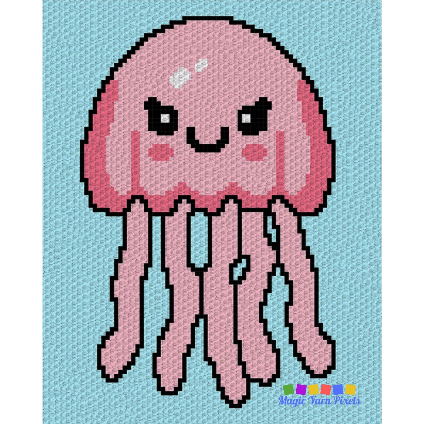 Baby Jellyfish Written Pattern + Graph C2C & Tapestry Crochet | Jellyfish Crochet Graph Jellyfish Blanket - Ocean Nautical Nursery Blanket