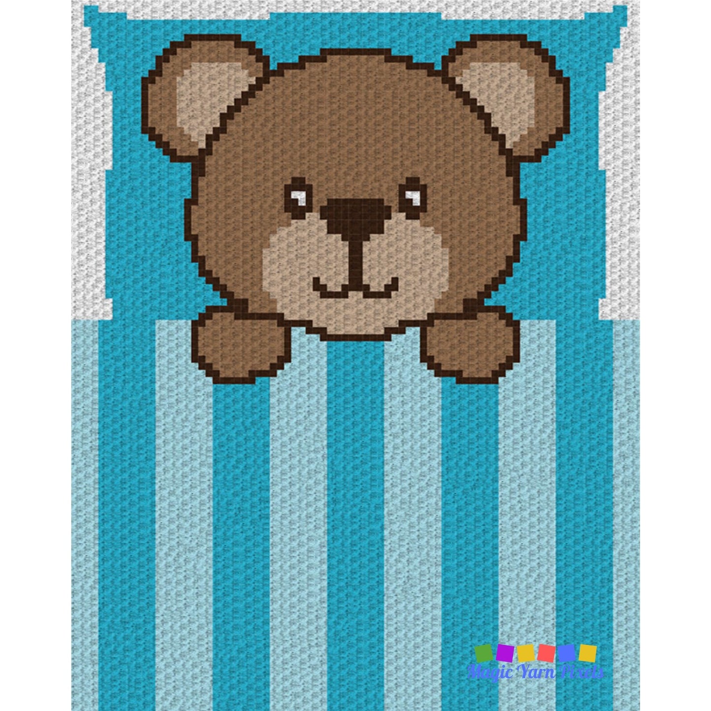 Sleepy Little Teddy Bear Graph & Pattern C2C + Tapestry Crochet - C2C Bear Graphghan Animal Crochet Blanket Afghan Baby Shower Teddy Blanket