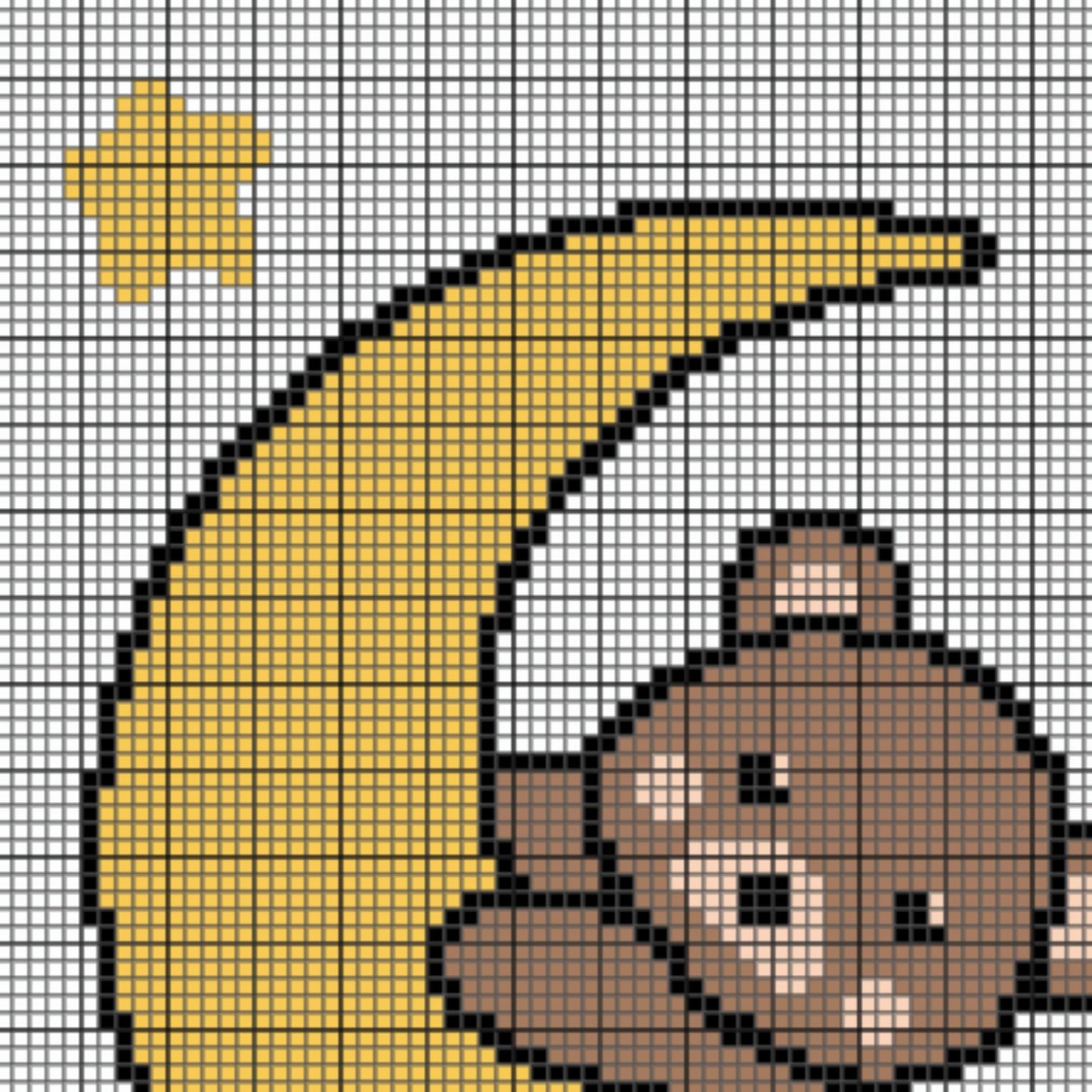 Bear On The Moon Graph + Written Pattern For C2C & Tapestry Crochet - C2C Bear Graphghan Animal Crochet Blanket - Crochet Afghan Baby Shower
